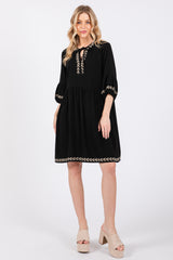 Black Long Sleeve Maternity Dress