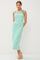 Green Low Back Striped Dress