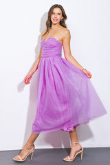 Orchid Strapless Midi Dress