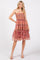 Pink Floral Sleeveless Smocked Ruffle Hem Dress
