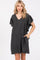 Charcoal Ruffle Sleeve Mini Dress