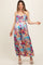 Light Blue Floral Front Twist Maternity Jumpsuit
