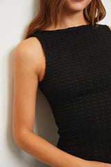 Black Fish Net Knit Dress