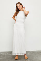 White Fish Net Knit Dress