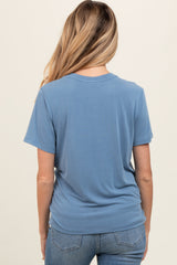 Light Blue Dolman Sleeve Maternity Top