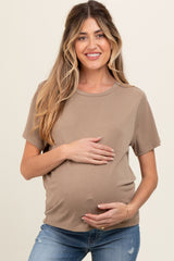 Mocha Dolman Sleeve Maternity Top