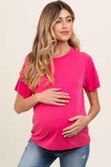 Magenta Dolman Sleeve Maternity Top