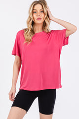 Magenta Dolman Sleeve Maternity Top