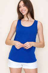 Royal Ribbed Sleeveless Maternity Top