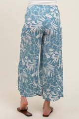 Blue Tropical Wide Leg Maternity Pants