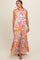 Pink Floral Shoulder Tie Empire Maternity Maxi Dress