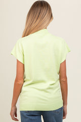 Lime Mock Neck Knit Maternity Top