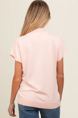 Light Pink Mock Neck Knit Maternity Top