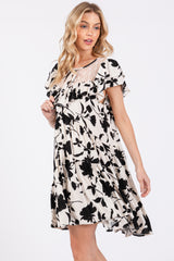 Black Floral Ruffle Lace Dress