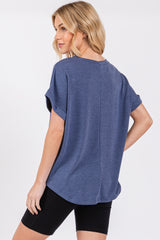 Blue Short Sleeve Terry Top