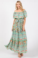 Jade Floral Off Shoulder Maternity Maxi Dress