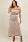 Beige Contrast Trim Crochet Maternity Maxi Swim Cover Up