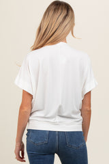 Ivory Round Neck Dolman Sleeve Maternity Top