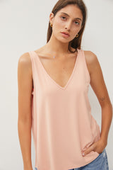 Peach V-Neck Maternity Tank Top