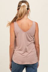 Mocha V-Neck Maternity Tank Top