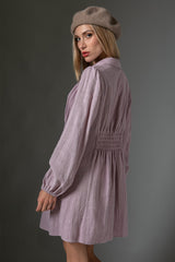 Ash Lilac Cotton Button Down Dress