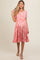 Pink Floral Tiered Maternity Midi Dress