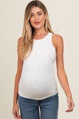 Ivory Heathered Maternity Tank Top