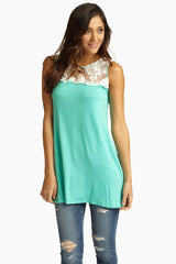 Mint Green White Lace Top Tank