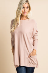 Light Pink Pocketed Dolman Sleeve Top