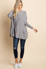 Heather Grey Pocketed Dolman Sleeve Top