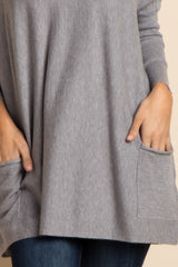 Heather Grey Pocketed Dolman Sleeve Top