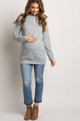 Heather Grey Basic Maternity Sweater