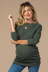 Olive Basic Maternity Sweater