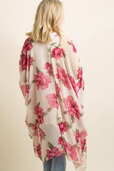 PinkBlush Ivory Floral Chiffon Draped Maternity Cover Up