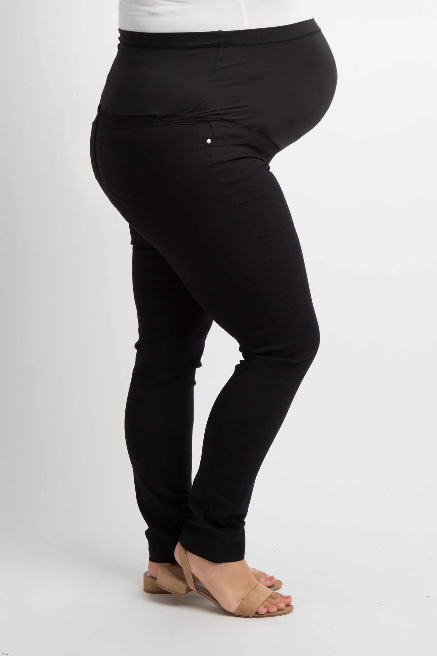 PinkBlush Black Solid Plus Maternity Pants