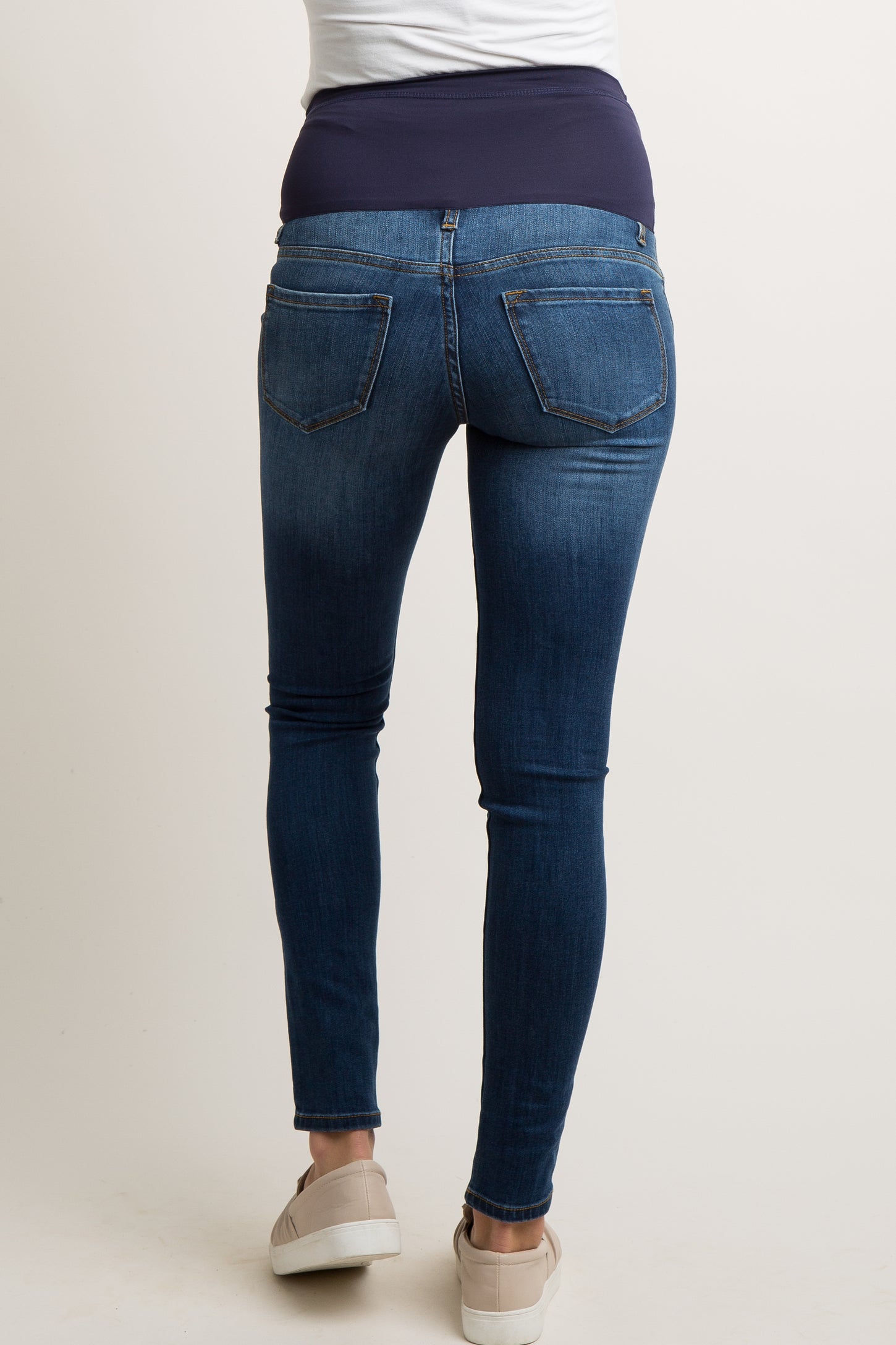Blue Faded Wash Maternity Skinny Jeans