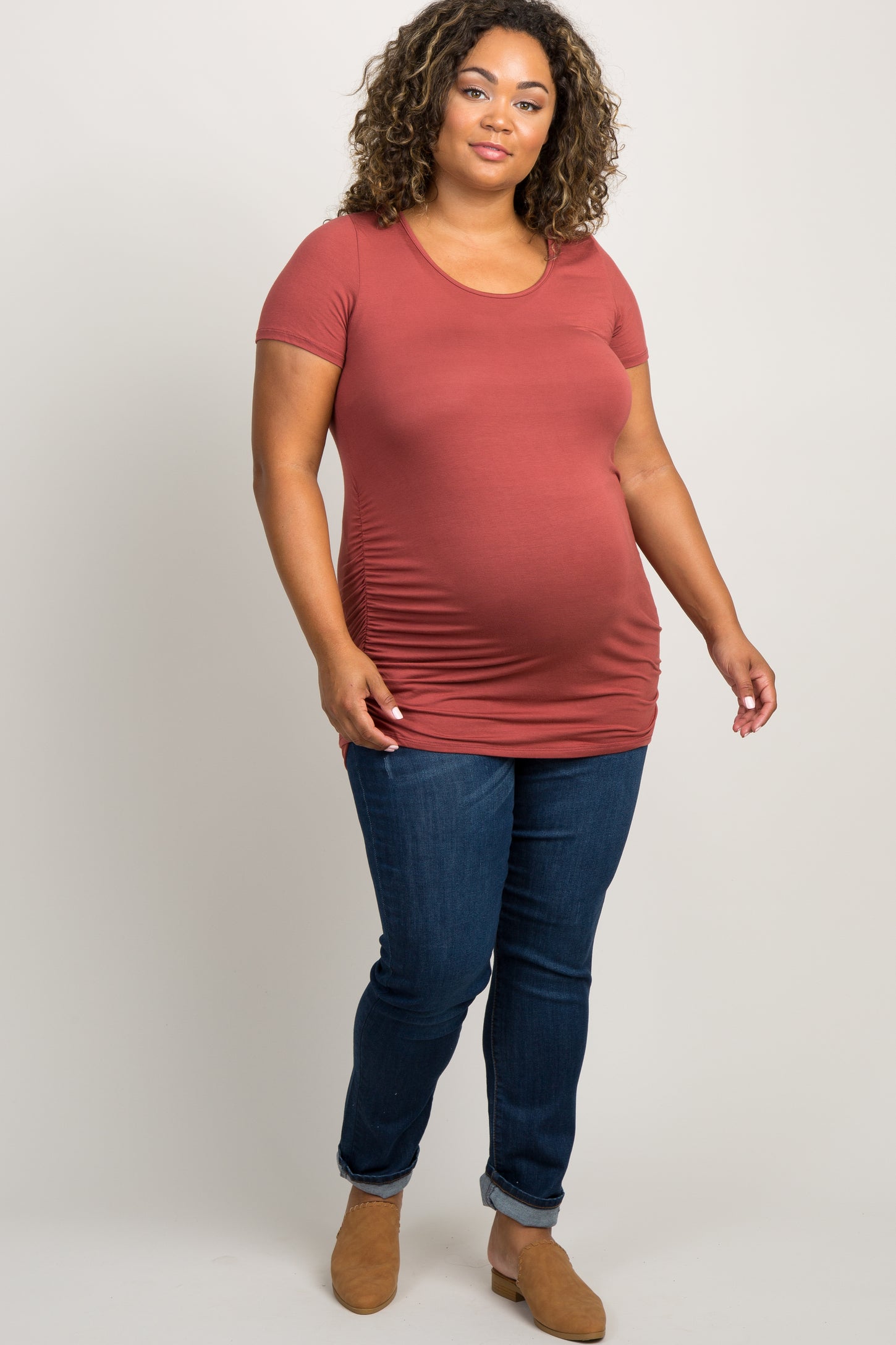 PinkBlush Navy Blue Solid Basic Plus Maternity Jeans
