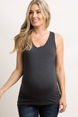 Charcoal Grey Fitted Maternity Tank Top