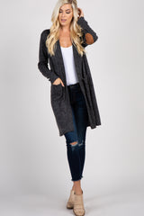 PinkBlush Charcoal Solid Elbow Patch Cardigan