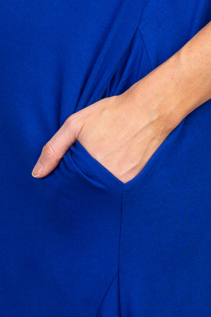 Royal Blue Short Sleeve Knot Maternity Dress