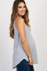 Heather Grey Basic Sleeveless Maternity Top