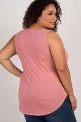 Salmon Sleeveless Maternity Plus Tank Top