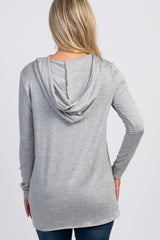 PinkBlush Heather Grey Wrap Front Maternity Nursing Hoodie