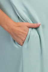 PinkBlush Mint Green Solid Short Sleeve Maternity Maxi Dress