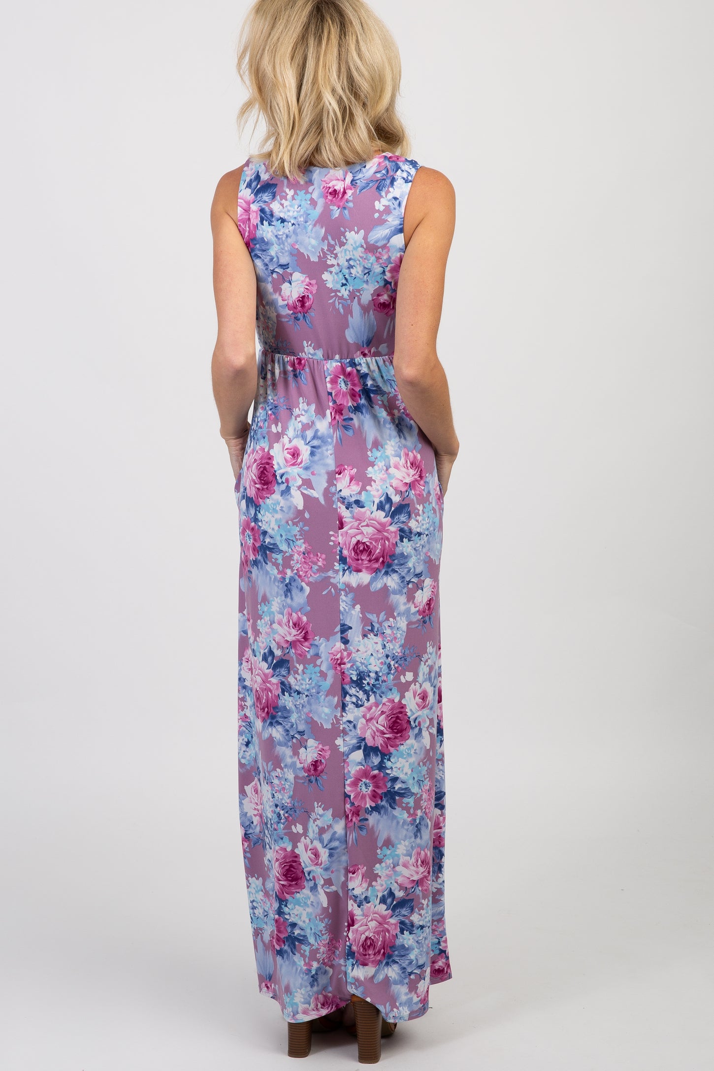 PinkBlush Lavender Floral Sleeveless Maxi Dress