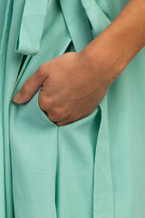 Mint Short Sleeve Midi Wrap Dress