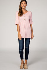 PinkBlush Light Pink Waffle Knit Tunic