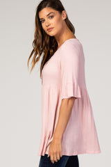 PinkBlush Light Pink Waffle Knit Tunic