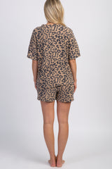 PinkBlush Camel Leopard Short Maternity Pajama Set