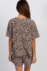 PinkBlush Camel Leopard Short Pajama Set